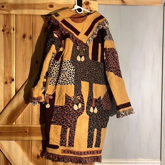 SALE!! ONE OF A KIND: Vintage Cat lover Sweater Coat - Picture 2 of 8